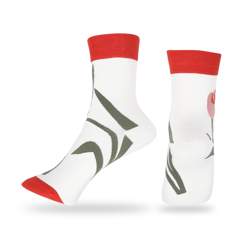 Großhandel oder benutzerdefinierte Damen Mode unsichtbar Zehe Crew Socken mit schönen Mustern