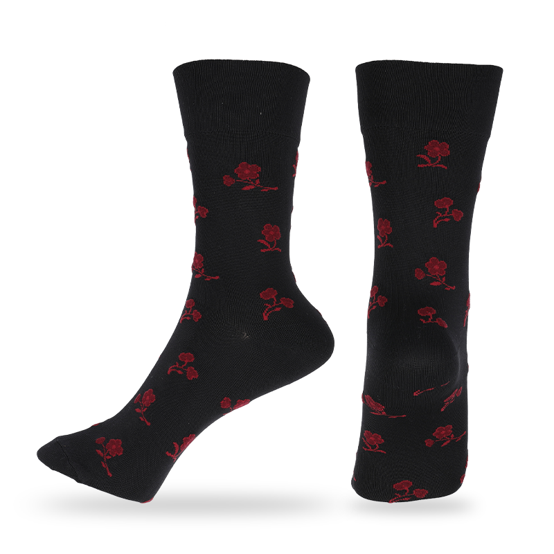 Großhandel oder benutzerdefinierte Damen Mikrofaser Nylon Dress Socken mit Blumen