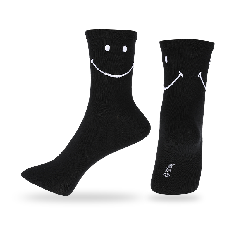 Großhandel oder benutzerdefinierte Herren Casual Crew Socken mit Smiley-Muster