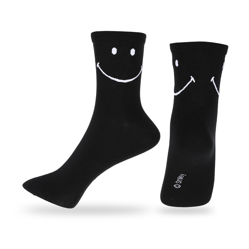 Großhandel oder benutzerdefinierte Herren Casual Crew Socken mit Smiley-Muster