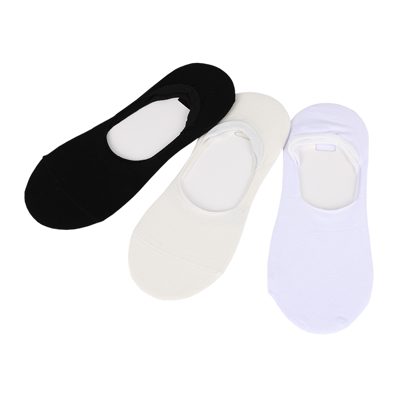 200N 32's gekämmte Baumwolle unsichtbare Socken mit Anti-Rutsch-Silikon