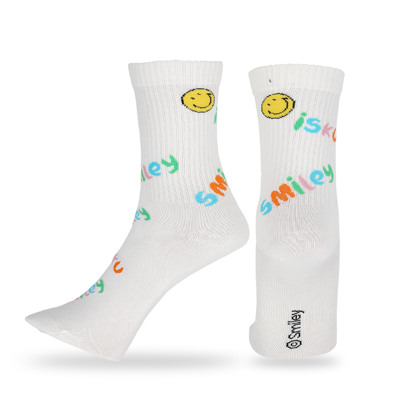 Großhandel oder benutzerdefinierte Herren Casual Crew Stay-up-Technologie Viertel Socken mit Smiley-Muster
