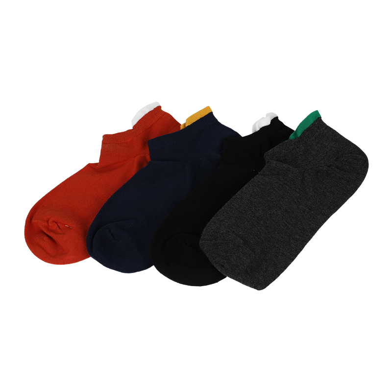 Großhandel oder benutzerdefinierte Herren Low-Cut-Sneaker-Socken mit Blister-Tab der Kontrastfarbe