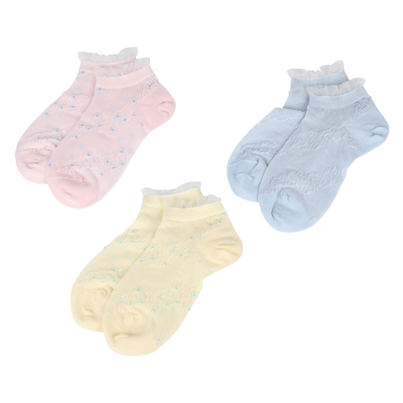 Großhandel oder benutzerdefinierte Kinder Sommersaison Mesh und Muster dünne Socken mit Spitze