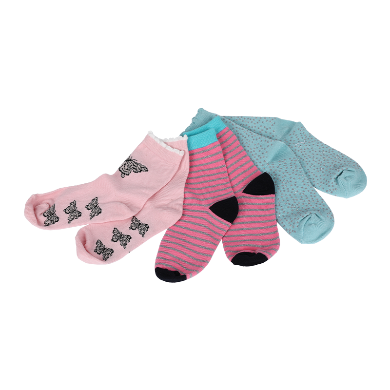 Großhandel oder benutzerdefinierte Kinder niedlich feine Neuheit Socken mit Silber Lurex-Muster